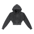 🔥The "Icon" Cropped Zip Hoodie | Vintage Patchwork Essential