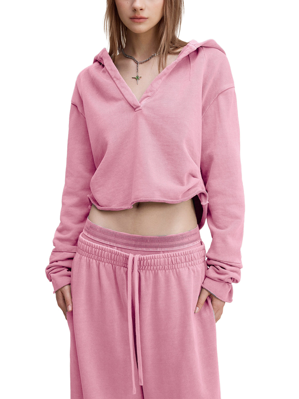 🔥Vintage Washed Bodycon Hoodie | Premium 9.4oz Pleated Crop